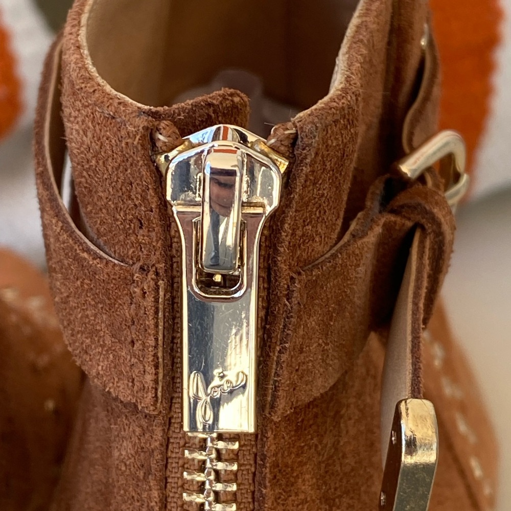 JOIE “Bickson” Studded Canyon Suede Cognac Booties 37/ US7 - Picture 5 of 10
